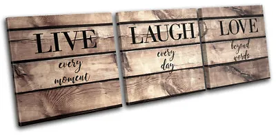 £39.99 • Buy Live Laugh Love Inspirational Vintage TREBLE CANVAS WALL ART Picture Print