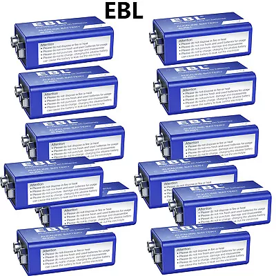 EBL 9V Alkaline Battery 6LR61 Batteries 9 Volt  Leak Proof None-rechargeable Lot • $5.59