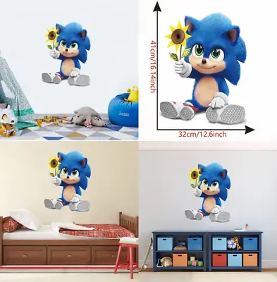 $17.70 • Buy The Hedgehog Sonic Cartoon Wall Stickers For Kids Bedroom Decoration Snk001 