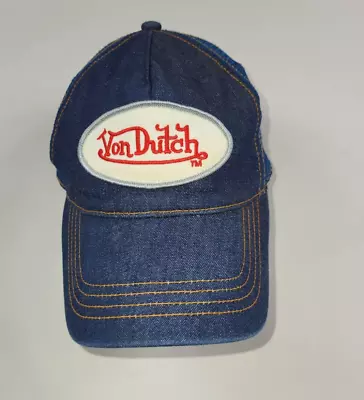 Von Dutch Trucker Cap Hat Denim Jean Jeans Custom Navy Regulated • $59