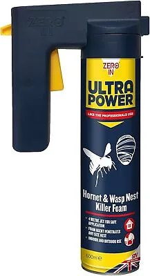 Zero In Ultra Power Hornet & Wasp Nest Killer Foam - 600 Ml Trigger Aerosol Ind • £15.03