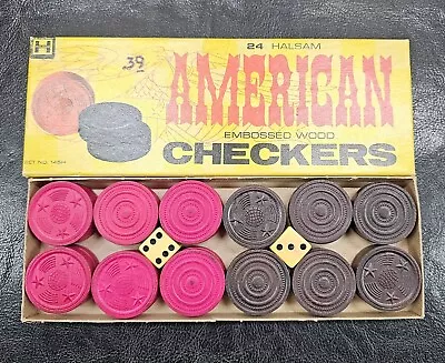 Vintage Wooden Checkers Halsam No 145H • $14.99