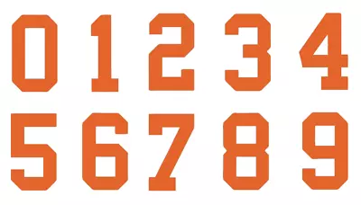 Orange Sports Jersey Number Vinyl Decal Football Baseball Helmet PICK SIZE • $30