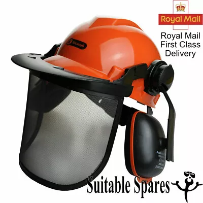Chainsaw Safety Helmet Metal Mesh Visor Ear Defenders Latest CE Spec RocwooD • £23.82