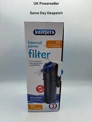 Interpet NEW PF3 2203 Internal Aquarium Fish Tank Filter 126L NEW Box Damage • £22.85