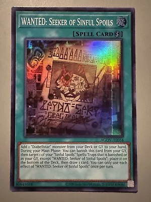 Yugioh Wanted: Seeker Of Sinful Spoils Asia English Agov-ae003 Super Rare • $25