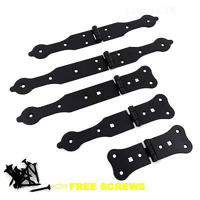 £2.39 • Buy Decorative Backflap Hinges  Heavy Duty Strap Tee Door Gate Box Shed Fence   SHOO
