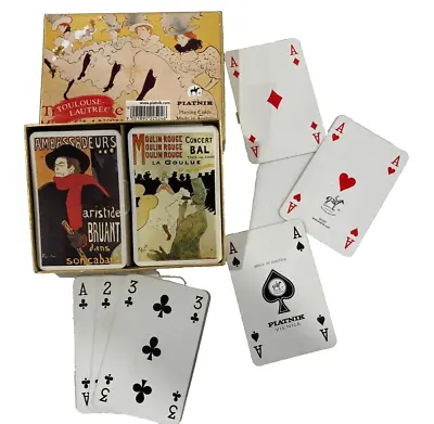 Vintage Toulouse-Lautrec Moulin Rouge Playing Cards By Piatnik Austria 2 Decks • $7.95