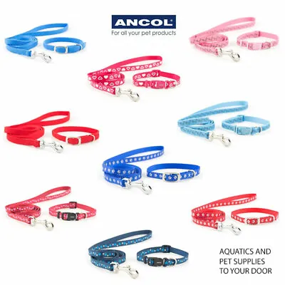 £5.99 • Buy Ancol Puppy Collars- Small Bite Puppy/ Small Dog Adjustable Collar And Lead Sets