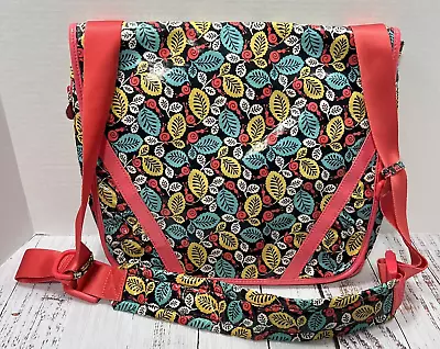 VERA BRADLEY FRILL PInk Leaf Vinyl Coated Messenger Bag - READ • $18.99