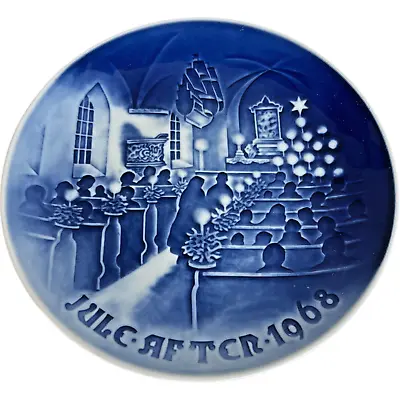 1968 B & G Christmas In Church Plate Blue Bing & Grondahl Copenhagen Denmark VTG • $11.95