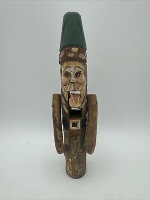 Vintage Hand Carved Elf Wooden Nutcracker 8.5 Tall Rare • $49.99