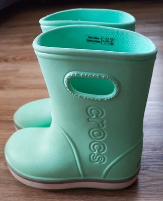 £9.99 • Buy Infant Crocs Wellies Size C9 Great Condition Mint Colour Rain Boots Wellington