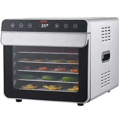 VEVOR 6 Trays Food Dehydrator Machine Stainless Steel 700W Jerky Fruit Drying • $123.69