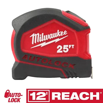 Milwaukee 48-22-6825 25ft Measuring Tape • $17.37