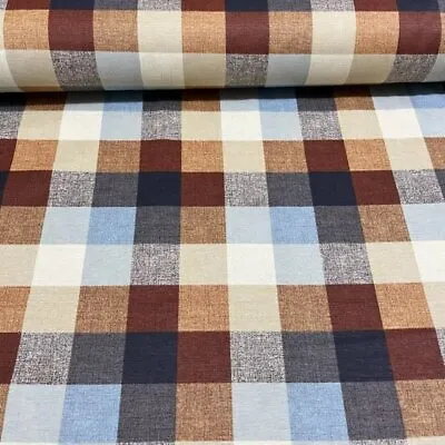 £6.99 • Buy Check Upholstery Fabric, Gingham Plaid Country  Kitchen Curtain Sofa Table Cloth