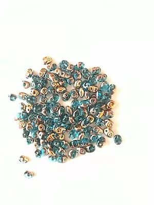 $6.70 • Buy Czech Pressed Glass SuperDuo Twin Hole 2.5x5mm Beads, 20 Grams - Choose Color