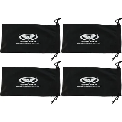 4 BLACK Microfiber Draw String Pouch Bag Case For Sunglasses Or Eyeglasses • $6.25