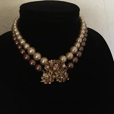 Vtg Unsigned  MIRIAM HASKELL Pearl Necklace 17  • $120