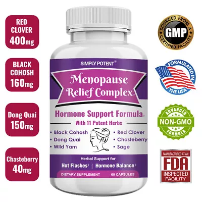 Menopause Supplements For Women W/ Black Cohosh Dong Quai PMS Relief Hot Flashes • $21.99