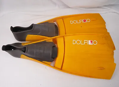 Dolfino Swimming Training Fins Shoe Adult Size 4-6 Small 39-41 Vintage Yellow • $20