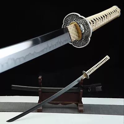 Katana Japanese Samurai Sword Full Tang Clay Tempered T10 Steel Razor Sharp • $129.99