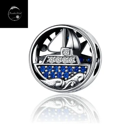 Love Sailing Boat Sea Ocean Bead Charm Genuine Sterling Silver 925 For Bracelets • £16.90