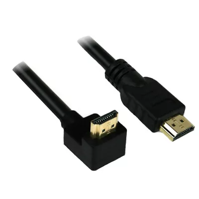 3 Meter Hdmi Male To Hdmi Male 19 Pin Gold Plated Right Angled Cable Ukdc • £3.28