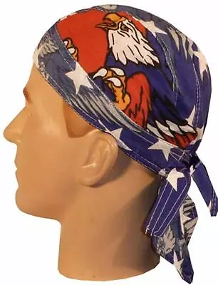  Screaming USA Eagle Doo Rag Headwrap Skull Cap Biker Durag Sweatband Capsmith • $8.95