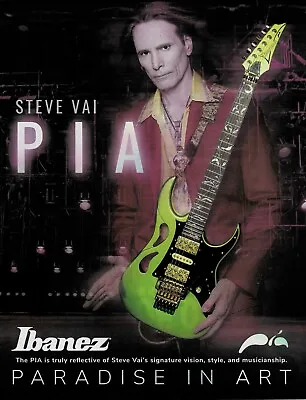 STEVE VAI - Ibanez Guitars - PIA - Paradise In Art - 2020 Print Ad • $5.95