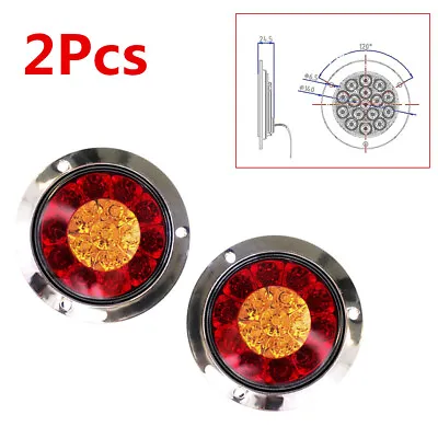 $31.36 • Buy 2X 16-LED 12V Red+Yellow Car Tail Lights Back-up Reverse Lamps Turn Signal Light