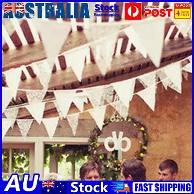 10 Flags Lace Vintage Party Wedding Pennant Bunting Banner Decor • $8.89