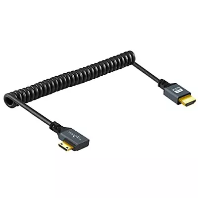 90° Degree Coiled Mini HDMI To HDMI Cable Right Angled Mini HDMI To HDMI Coi... • $22.13