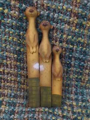 Resin Meerkat Family Ornaments X 3. 10  8.5  6  Rustic Shabby Chic  • £15