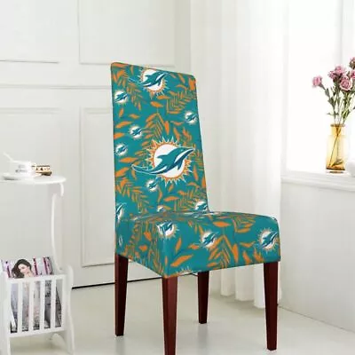 Miami Dolphins Elastic Protection Cover For Dining Chair Home Decorative • $17.09