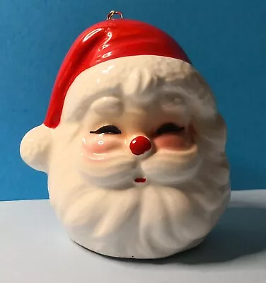 Vintage Josef Originals Santa Head Ceramic Tree Ornament Japan • $13.99