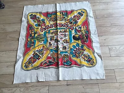 Vintage ARIZONA Canvas State Map Souvenir Tablecloth Tribal Indigenous • $165.22