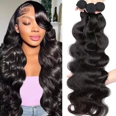 30inch Human Hair Bundles Body Wave Bundles Weft Virgin Remy Hair Extensions 10A • $134.07