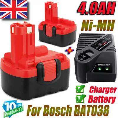 £17.99 • Buy 4x 4.0AH 14.4V Battery /Charger For Bosch BAT038 BAT040 GDS GSR 14.4V PSR1440