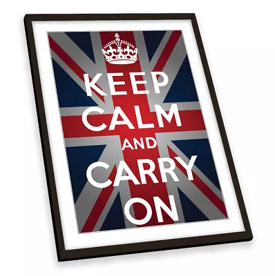 Keep Calm Carry On  FRAMED ART PRINT Picture Portrait Artwork • £21.99