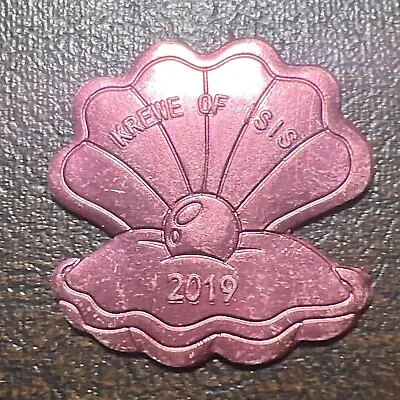 Mardi Gras Doubloon Token - Krew Of ISIS In Pink Color - Dated 2019 • $2.19