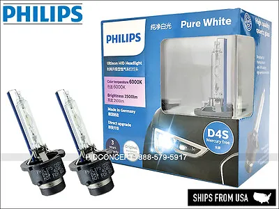 Philips D4S ULTINON 6000K HID Xenon Headlight Bulbs 42402WX 35W Germany PAIR • $185.99