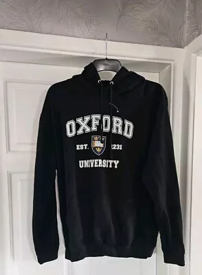 Oxford University Official Hoodie Sweatshirt Black Size: Large New Without Tags • £19.95