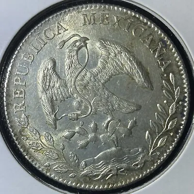 Die Cracks Error 1896 Mexico 8 Reales Bu Unc ERROR World Silver Coin SEE PICTURE • $159