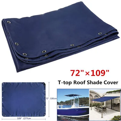 72 ×109  Waterproof T-top Canvas Boat Cover Sunshade Navy Yacht Awning Cloth Kit • $103.99