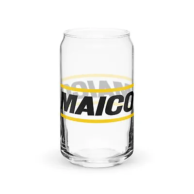 Maico Yellow Lines Moto Can-shaped Drinking Glass Vintage MX Motocross NEW • $20