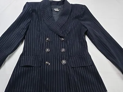 Dawn Joy Fashions Double Breasted Womens Suit Jacket Sz M Stripes Design Velvet • $14.99