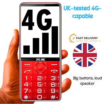 Big Button Senior Mobile Phone Elderly Gift Easy To Use Speed Dial -Uk 4G Tested • £31.19