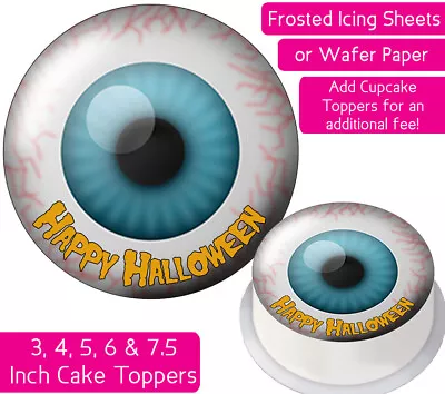 Halloween Spooky Eye Edible Wafer & Icing Cake Toppers Decoration Party Horror • £2.25