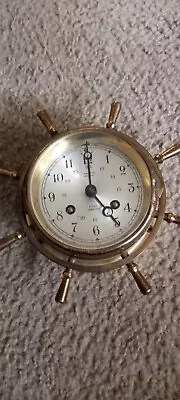 Salem Germany Brass Ships Bell Clock 8 Day Jeweled .... Not Working • $60